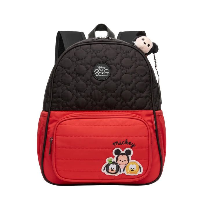 Mochila de Costas Mickey Tsum Tsum Preta com Bolso Frontal