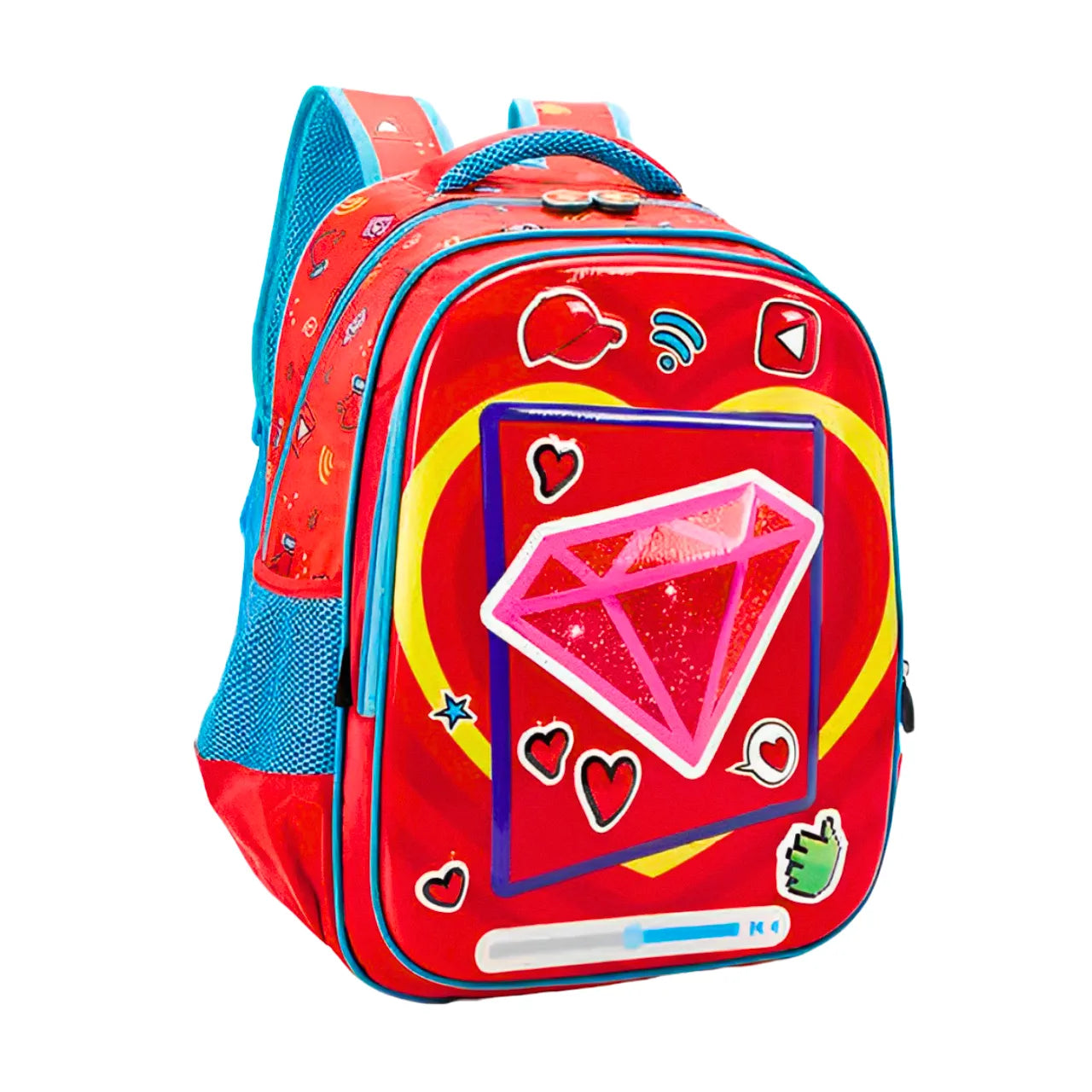 Mochila de Costas Diamante Vermelho Ponto Verde M4928