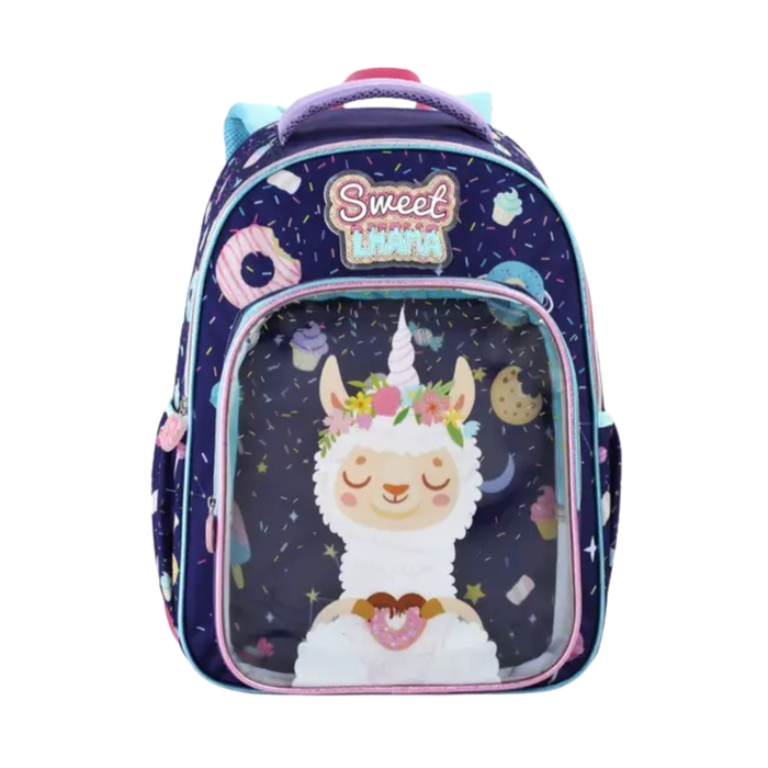 Mochila de Costas Sweet Lhama Azul Infantil Denlex