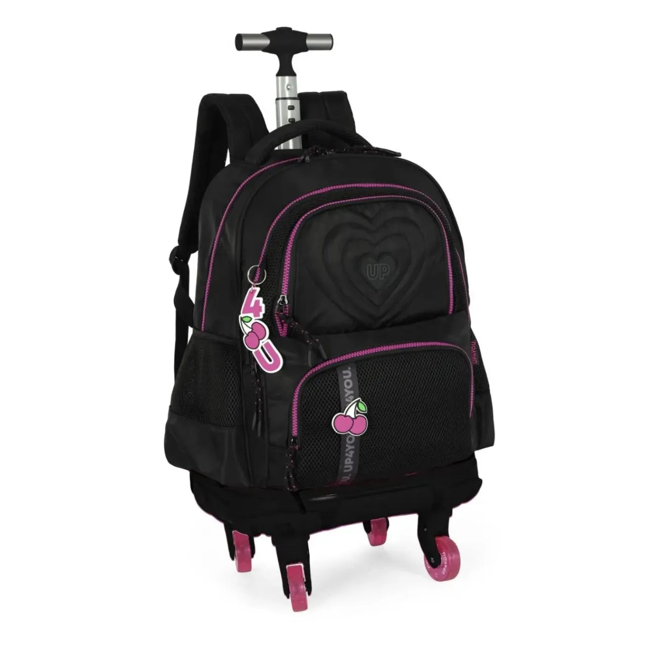 Kit Mochila Roda Up4You Preta com Lancheira e Estojo Box