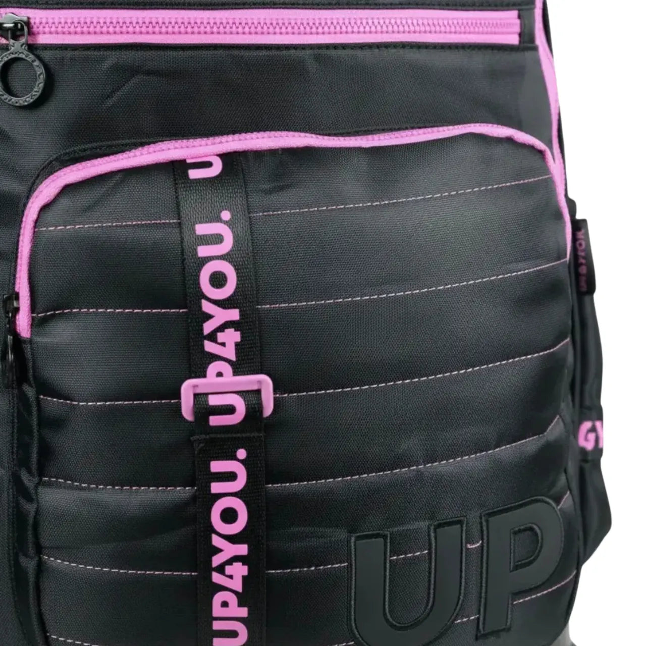 Kit Mochila Roda Up4You Preta e Rosa com Estojo Box