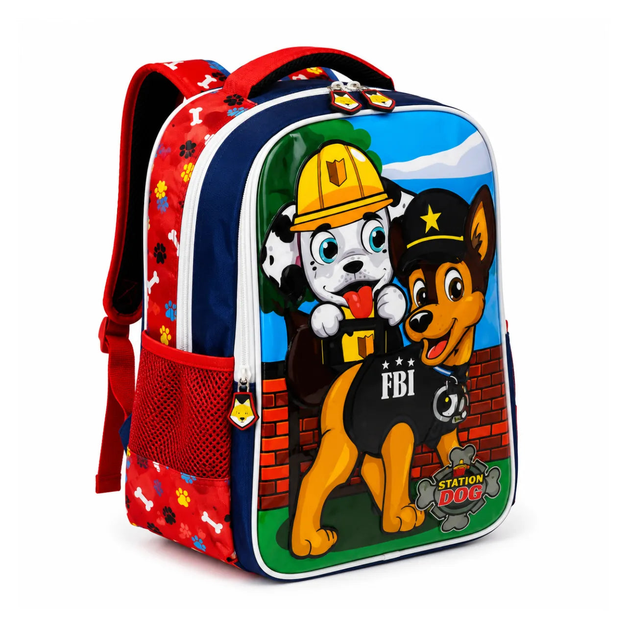 Mochila de Costas Dogs Policiais Azul Infantil