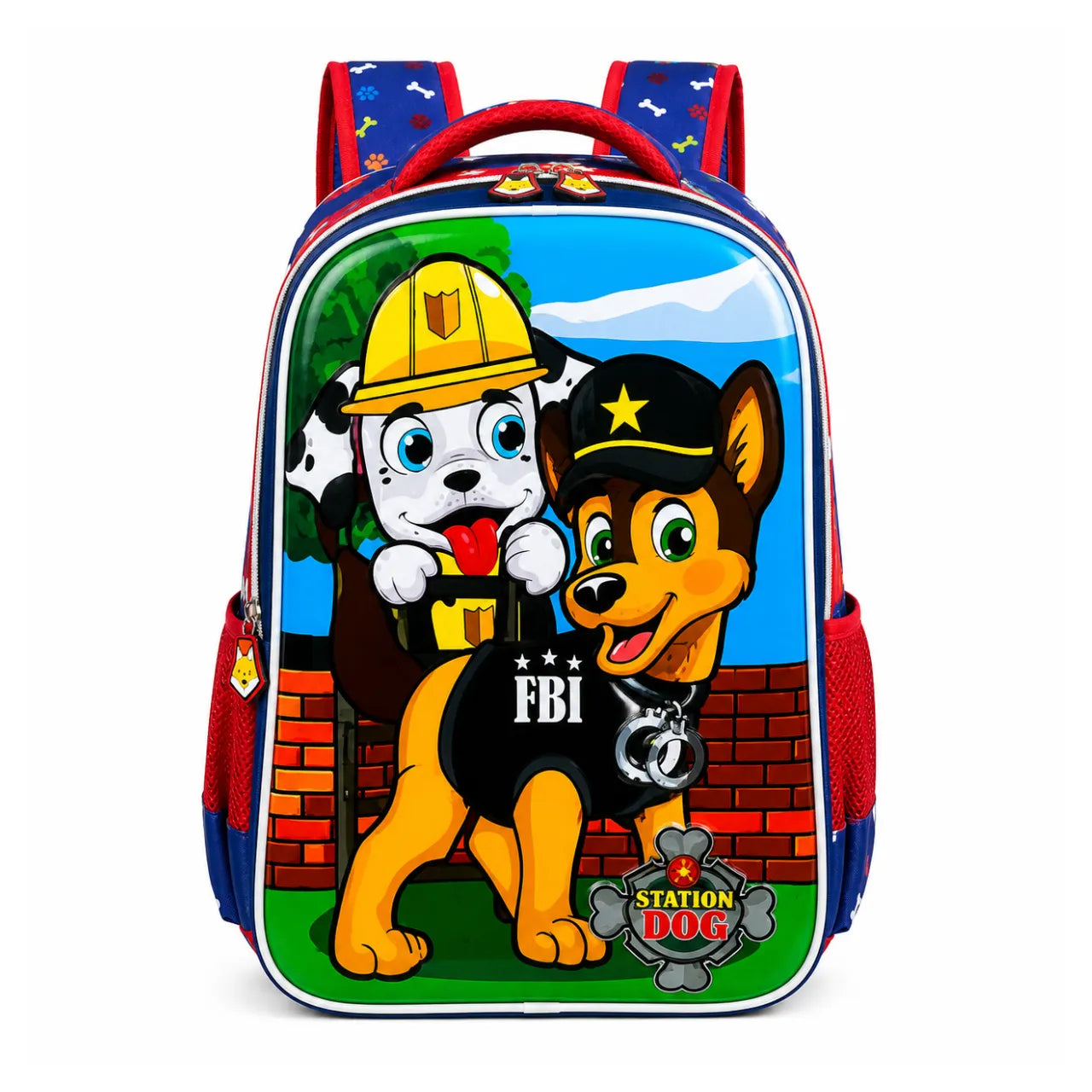 Mochila de Costas Dogs Policiais Azul Infantil