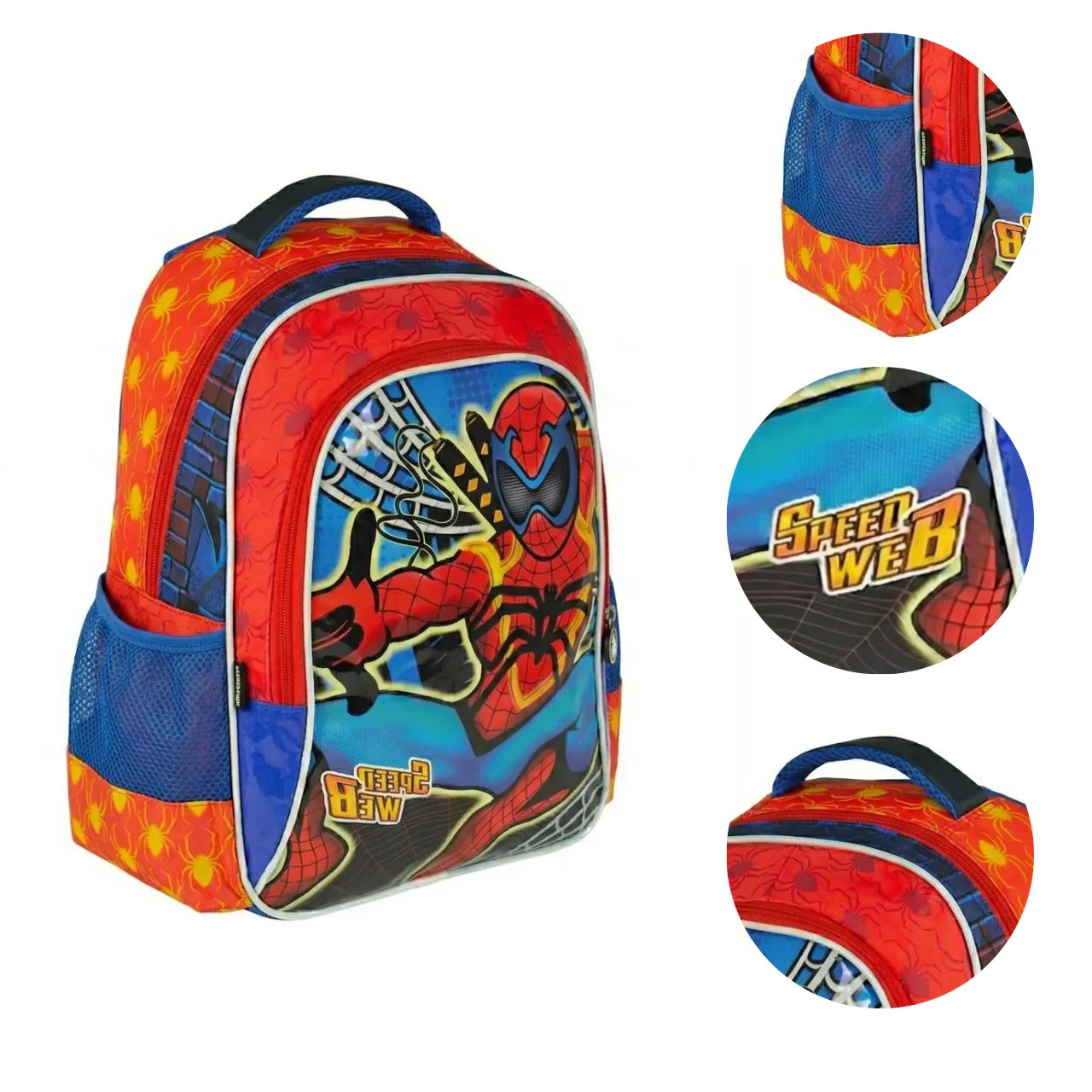 Mochila de Costa Infantil Speed Web Vermelha Ponto Verde