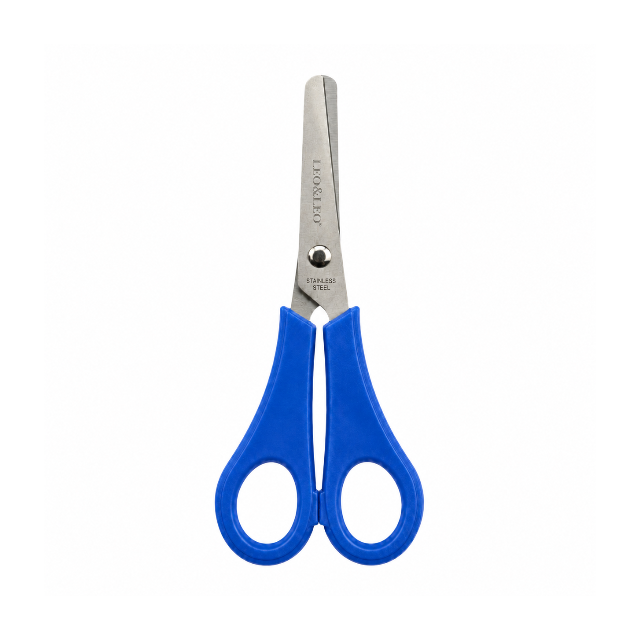 Tesoura Escolar Inox Plus Azul Leo e Leo