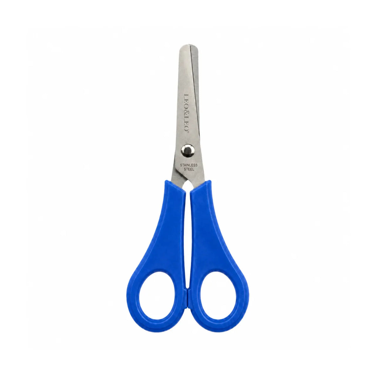 Tesoura Escolar Inox Plus Azul Leo e Leo