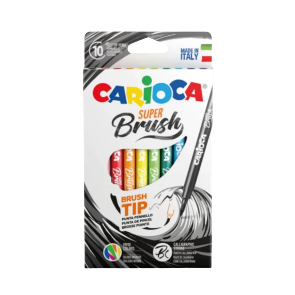 Canetinha Super Brush Pen Carioca 10 Cores