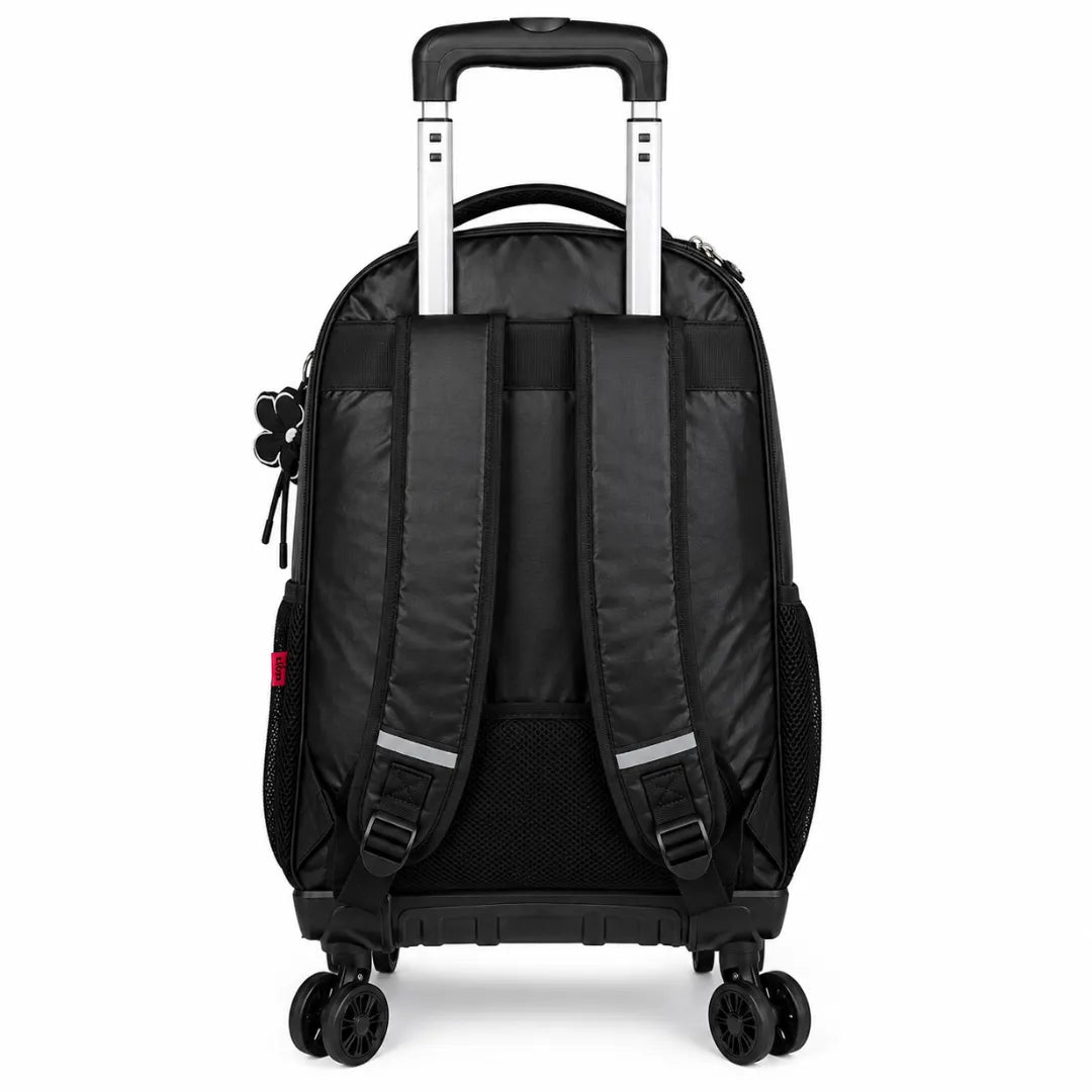 Mochila de Rodinha Preta Kika Escolar Infantil