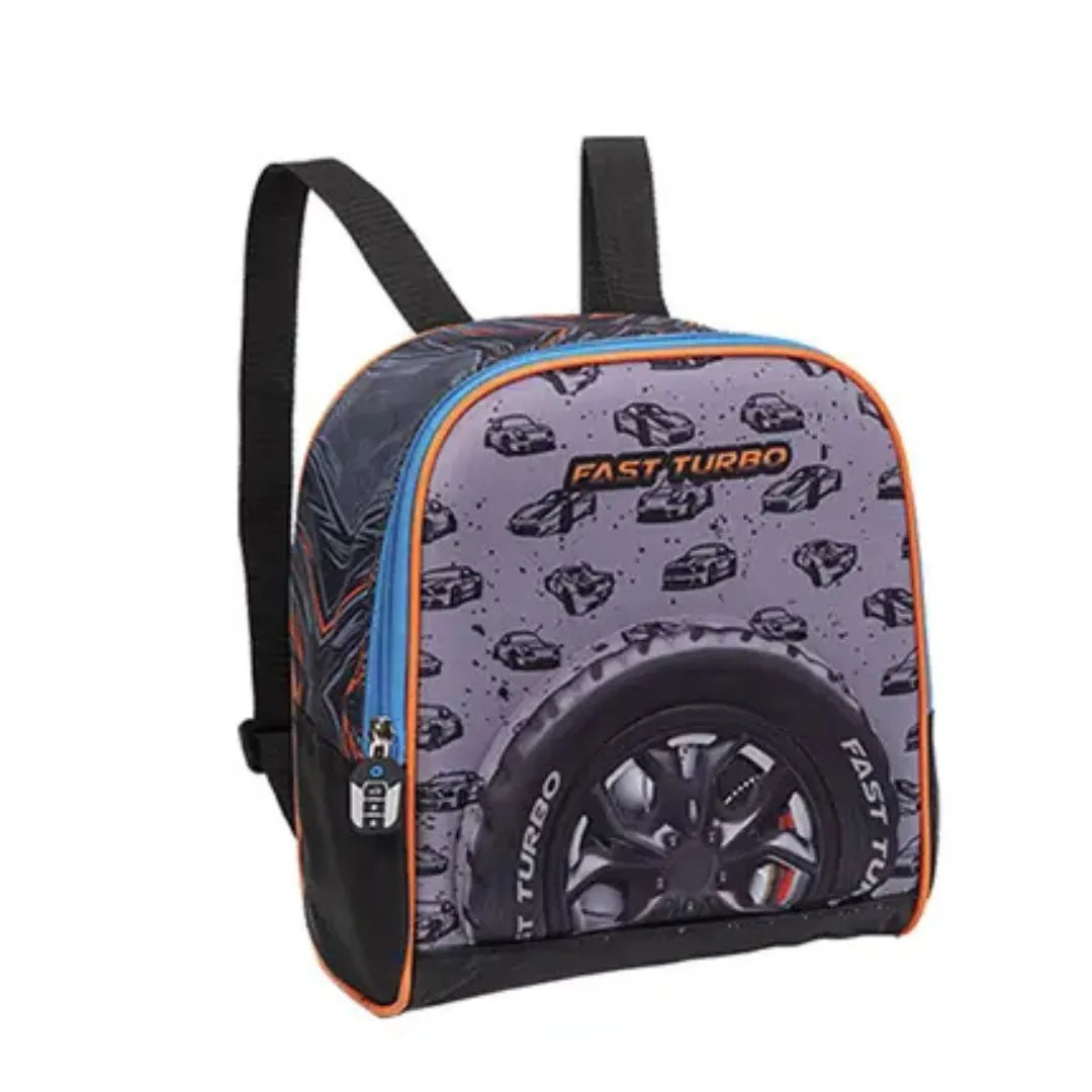 Kit Mochila de Rodinhas Fast Turbo Laranja Nova Rio 4 Peças