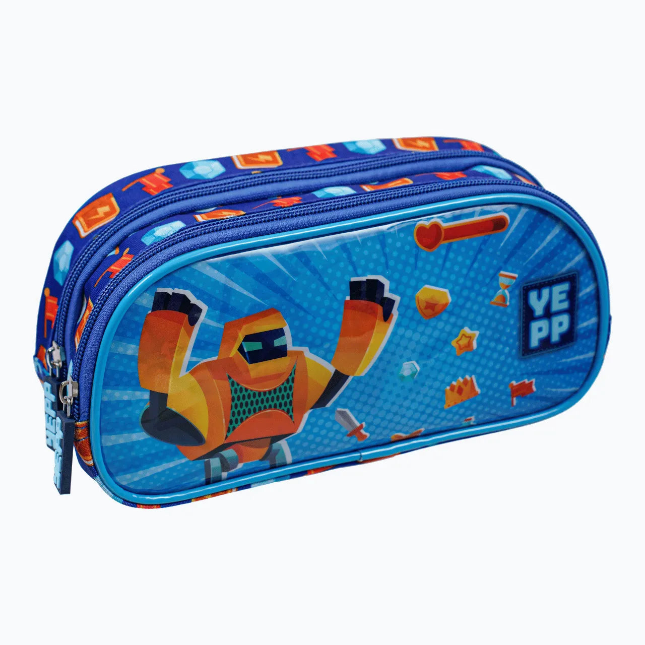 Kit Mochila de Rodinha Masculina Azul Yepp com Lancheira e Estojo