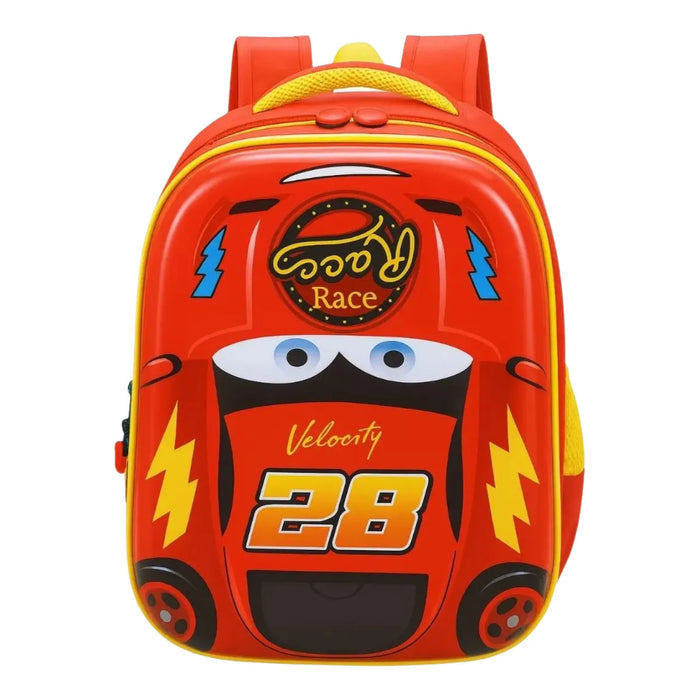 Mochila Infantil 3D Super Race Vermelha Ponto Verde