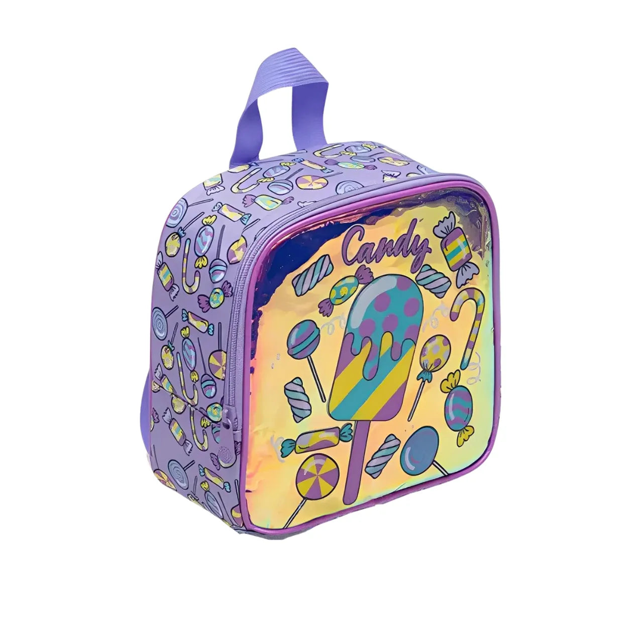Kit Mochila Infantil Feminina com Carrinho Lilás Yepp com Lancheira e Estojo