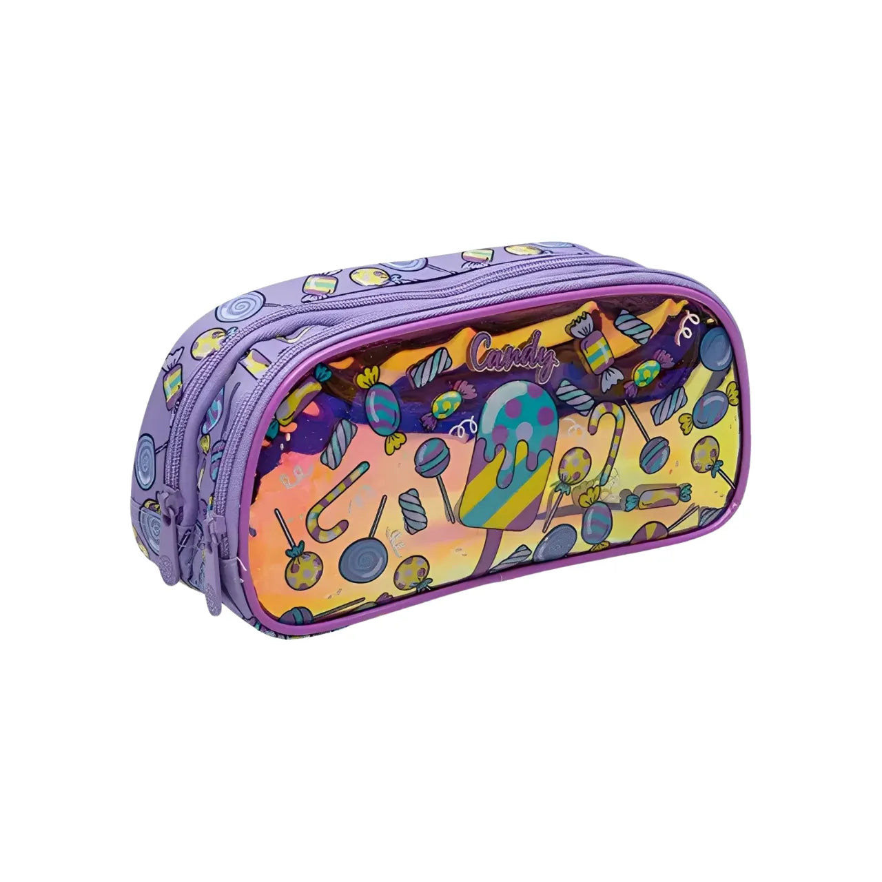 Kit Mochila Infantil Feminina com Carrinho Lilás Yepp com Lancheira e Estojo