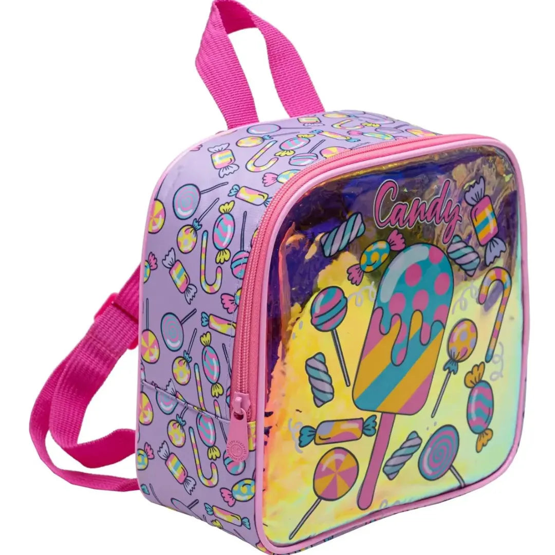 Kit Mochila Infantil Feminina com Carrinho Rosa Yepp com Lancheira e Estojo