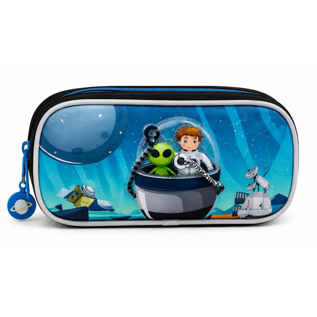 Kit Mochila de Rodinha Robô Preta Yepp com Lancheira e Estojo
