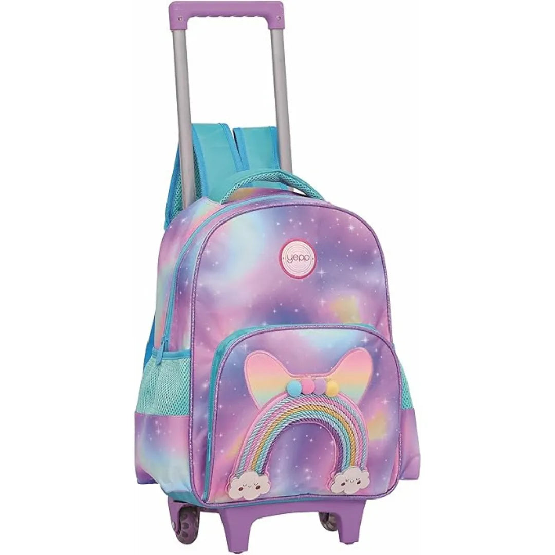 Kit Mochila de Rodinha Infantil Rosa Yepp Lancheira