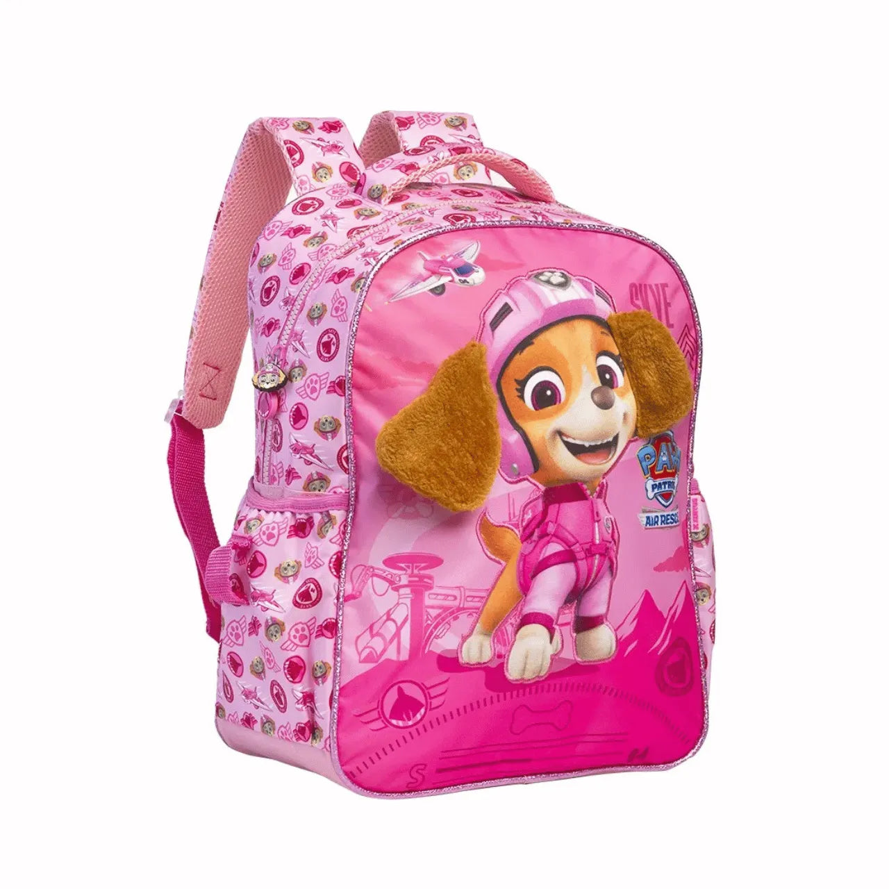 Mochila de Costas 16 Skye Rosa Xeryus Infantil Escolar com Bolsos Laterais