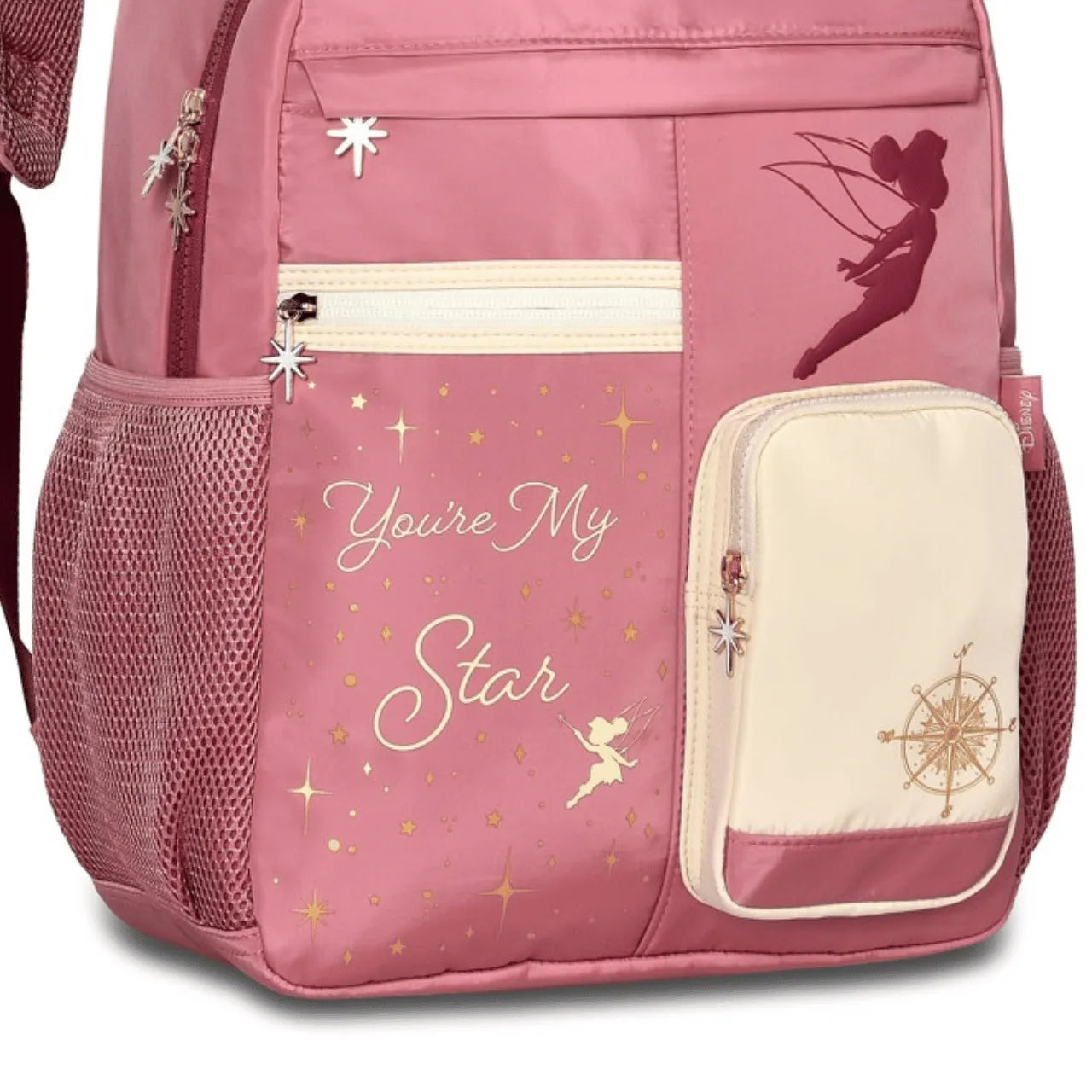 Mochila De Costas Tinkberll Bolso Frontal Rosa Clio