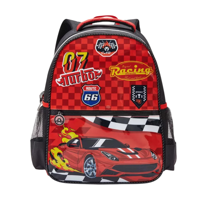 Mochila de Costas Carros Vermelha Infantil Denlex