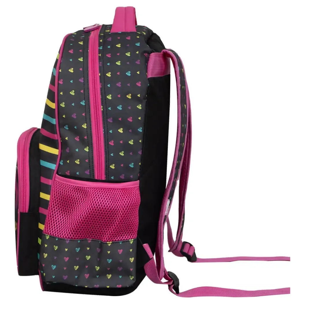 Mochila de Costas Preta Infantil Yins Escolar com Bolso Frontal