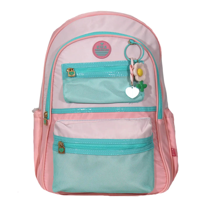 Mochila Escolar De Costas Flor Pink Kika
