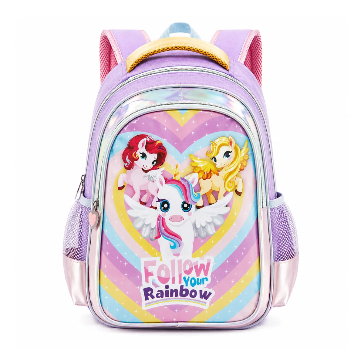 Mochila de Costas Infantil Unicórnio Follow Rainbow Denlex