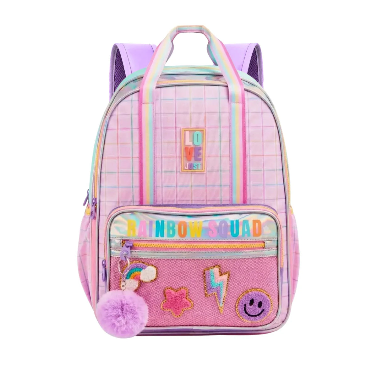 Mochila de Costas Rainbow Squad Rosa Infantil Denlex