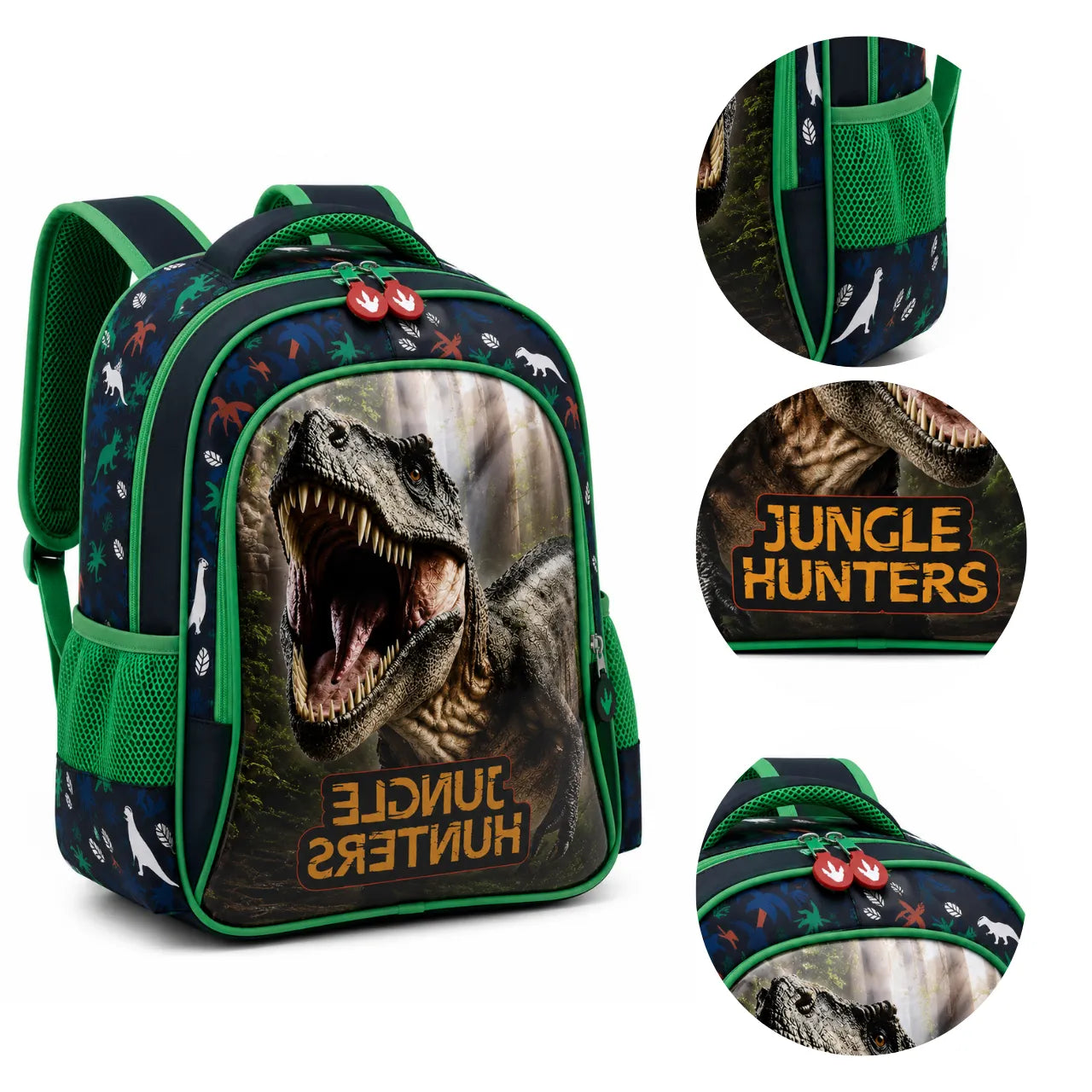 Mochila de Costas Dinossauro Jungle Hunters Verde