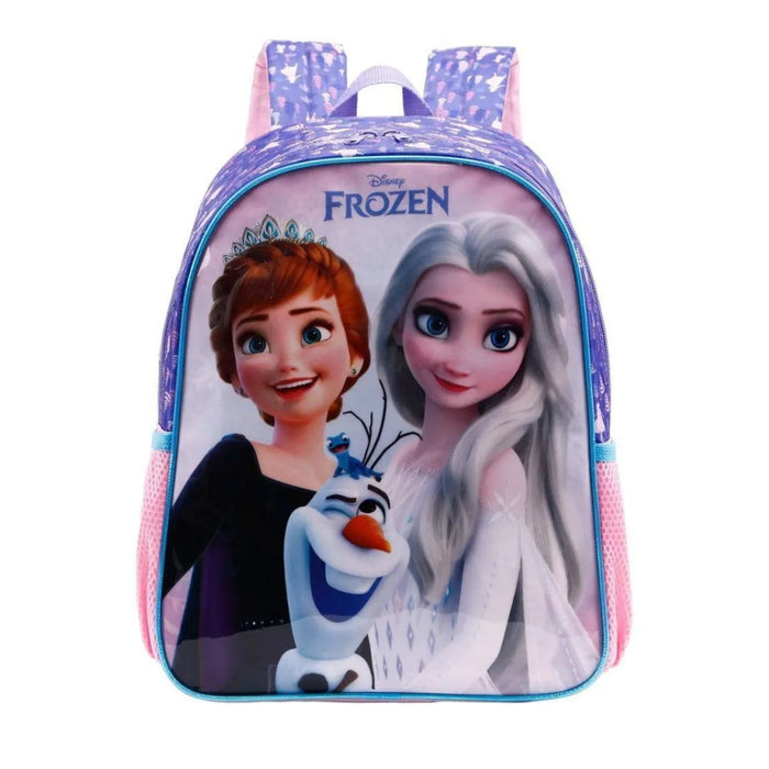 Mochila de Costas Frozen Roxa Xeryus Infantil Escolar com Bolsos Laterais