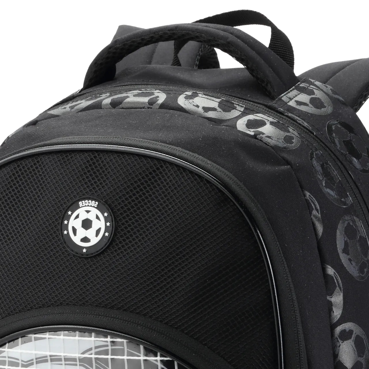 Mochila de Costas Futebol Preta Infantil Denlex