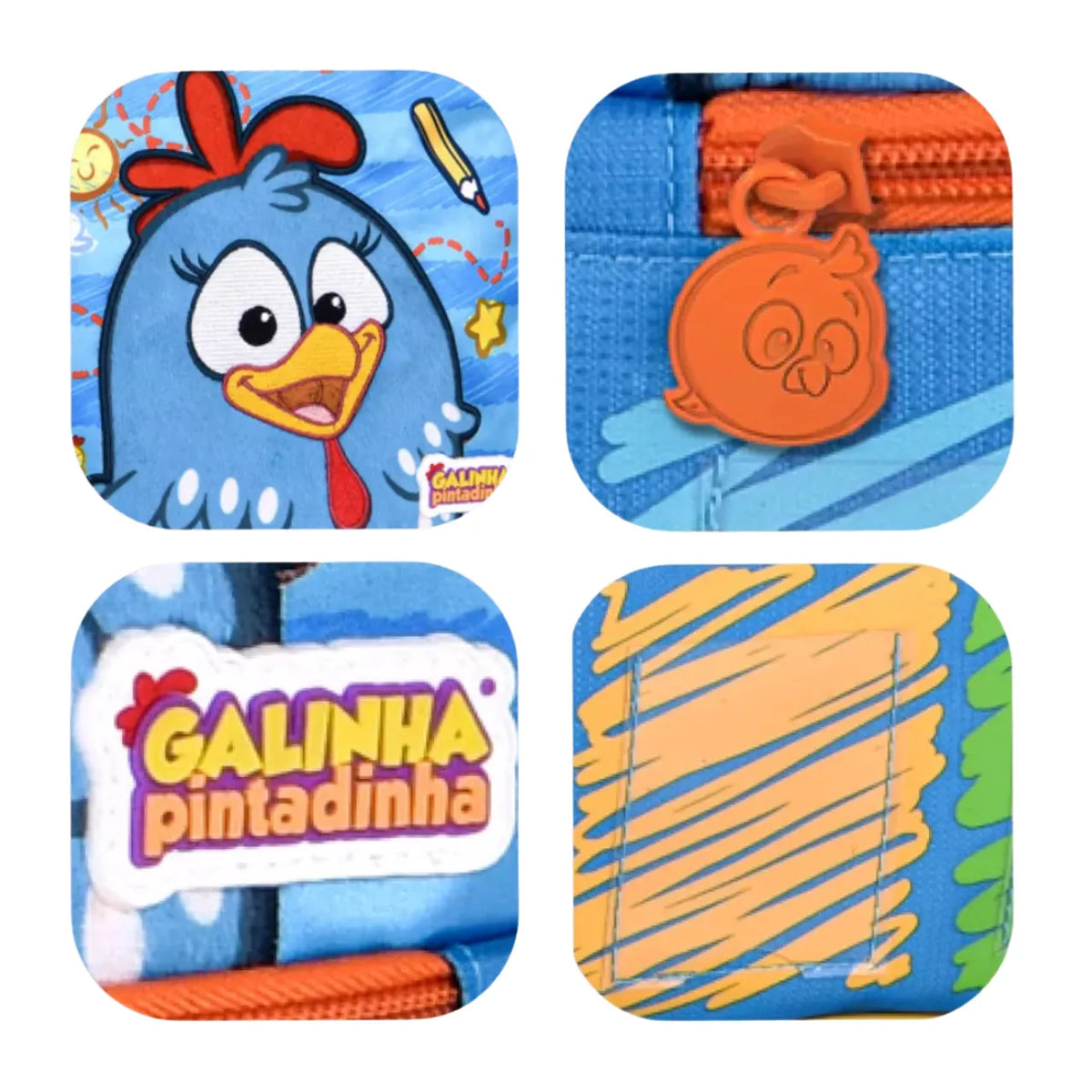 Mochila de Costas Baby Galinha Pintadinha Azul Clio