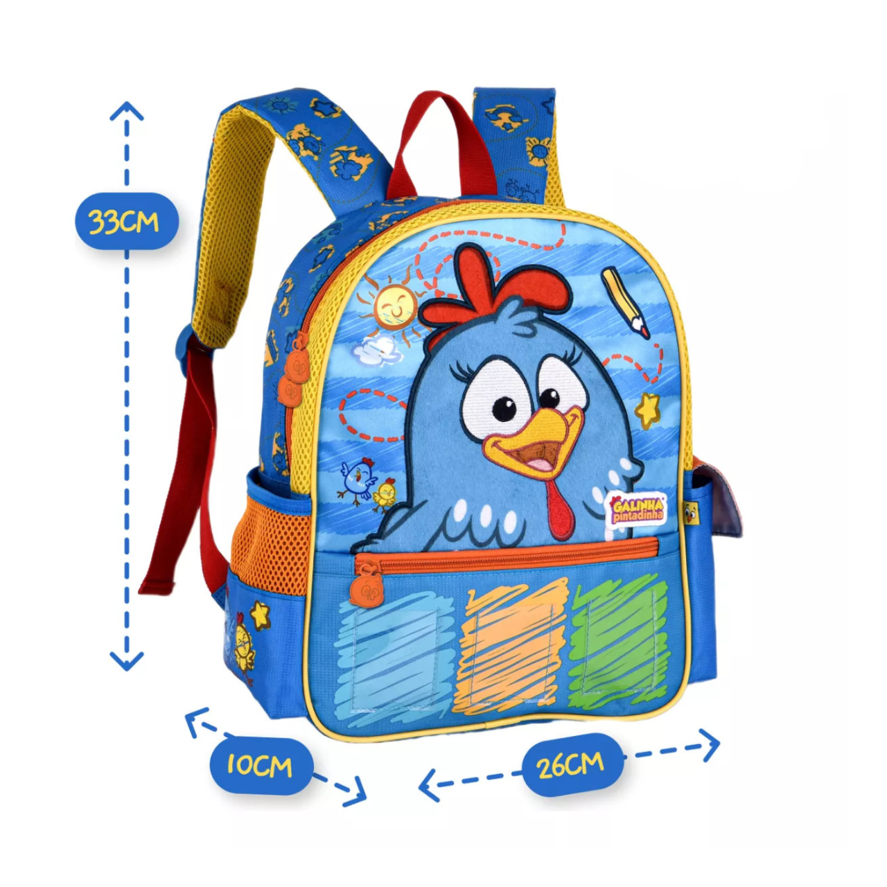 Mochila de Costas Baby Galinha Pintadinha Azul Clio
