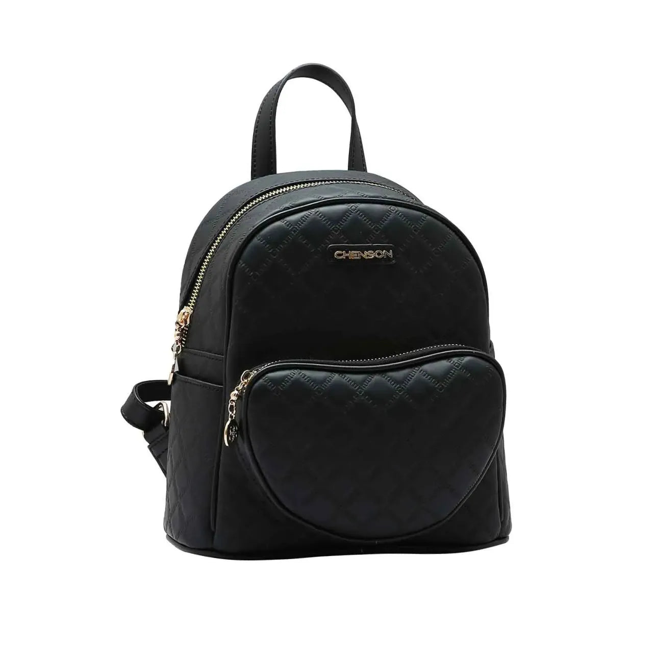 Mochila Feminina de Costas Chenson Preta Matelassê