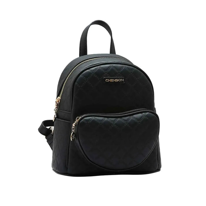 Mochila Feminina de Costas Chenson Preta Matelassê