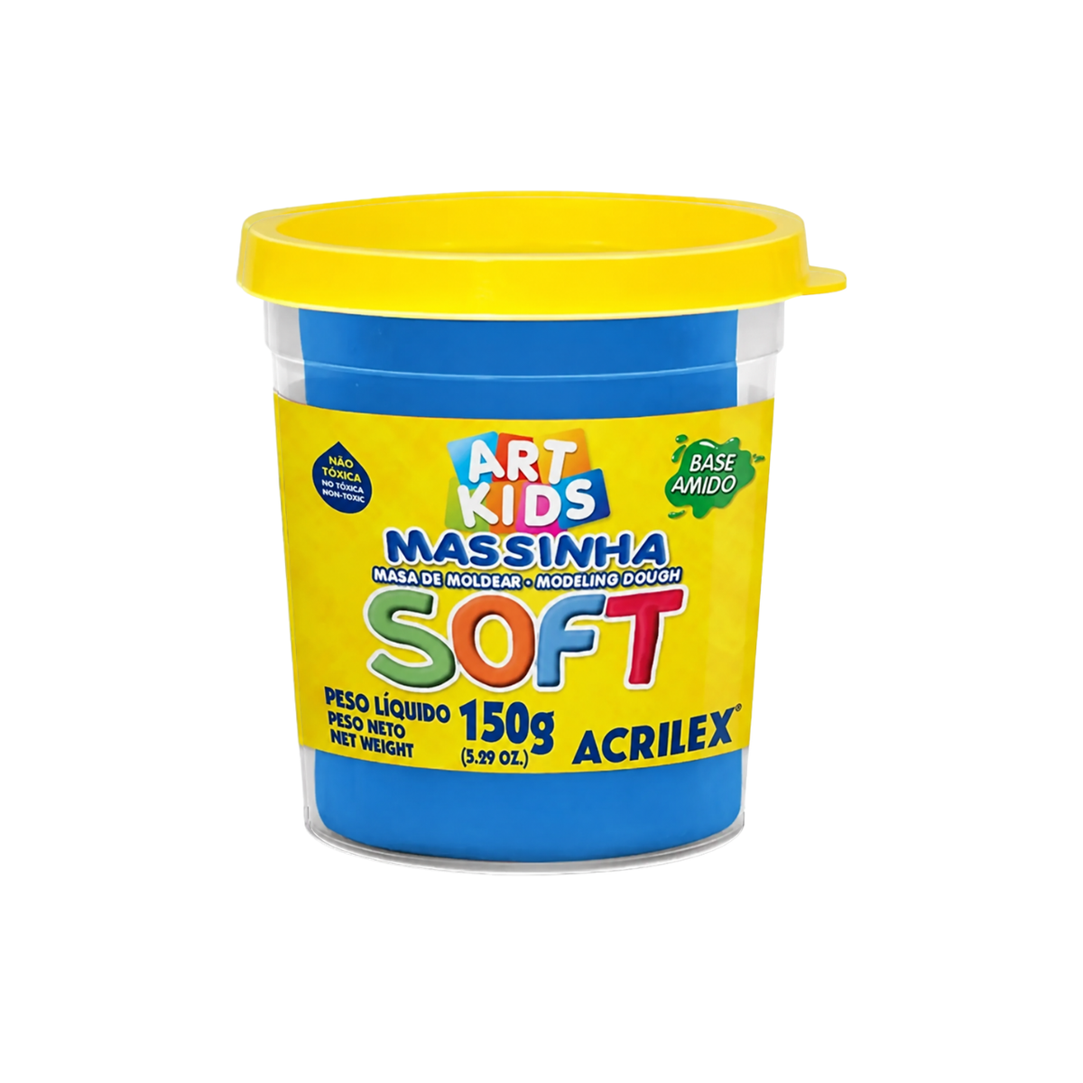 Massinha de Modelar Soft Azul 150g Acrilex Art Kids