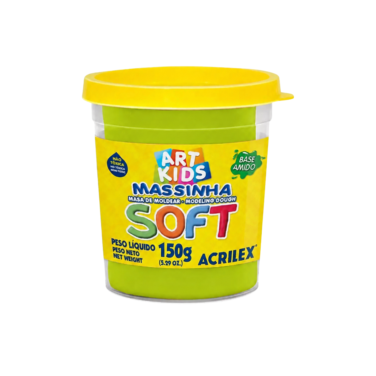 Massinha de Modelar Soft Amarelo Limão 150g Acrilex