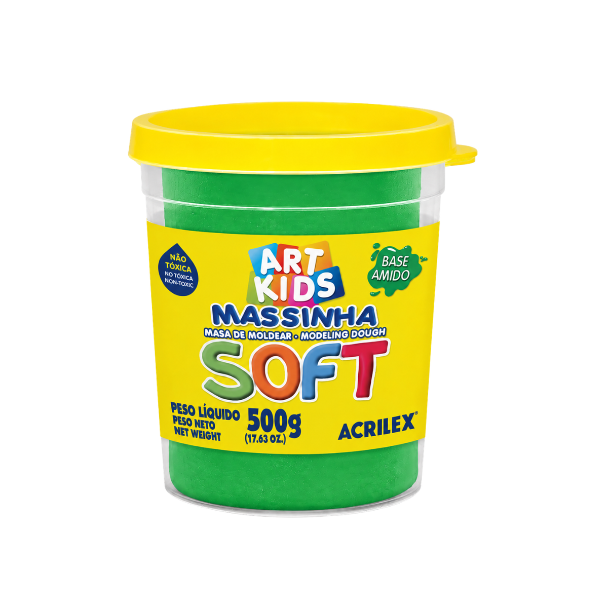 Massinha de Modelar Soft 500g Verde Acrilex Art Kids