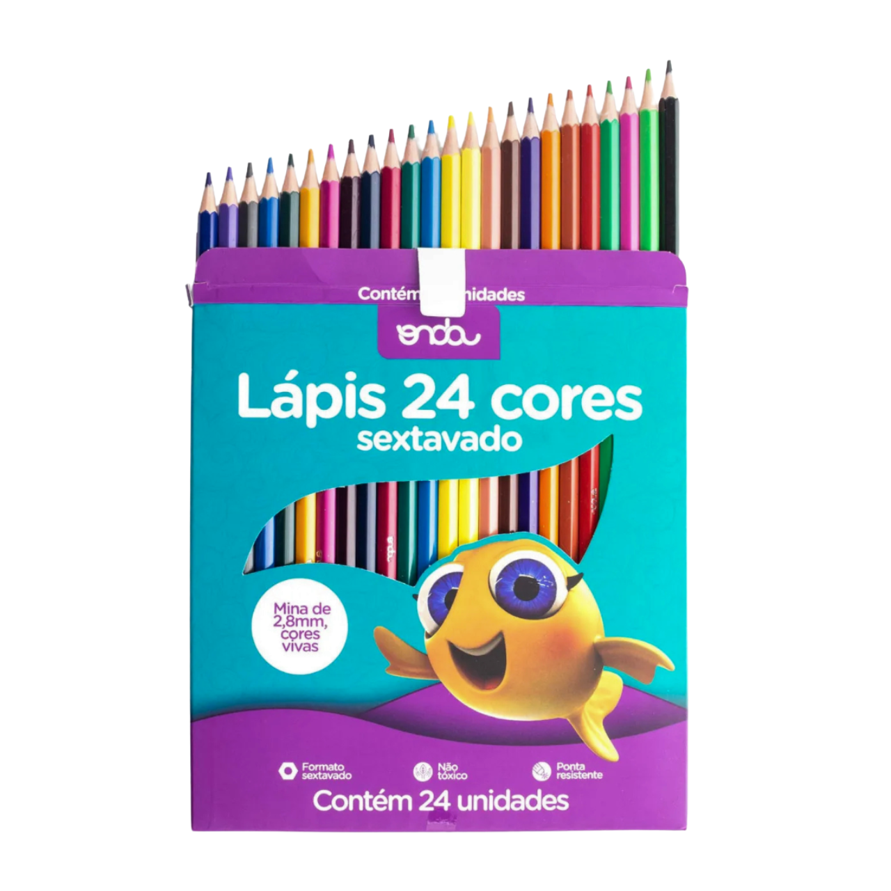 Lápis de Cor 24 Cores Onda Sextavado