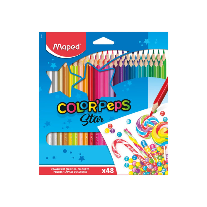 Lápis de Cor Triangular 48 Cores Maped ColorPeps Star
