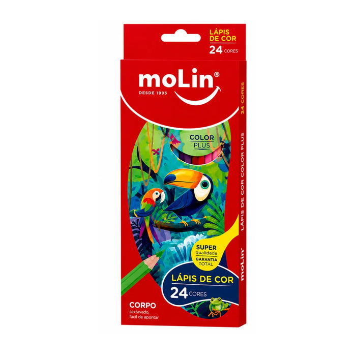 Lápis de Cor Molin Color Plus 24 Cores Sextavado