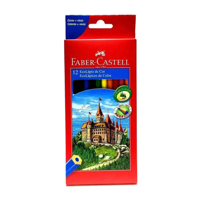 Lápis de Cor 12 Cores Faber Castell EcoLápis Escolar