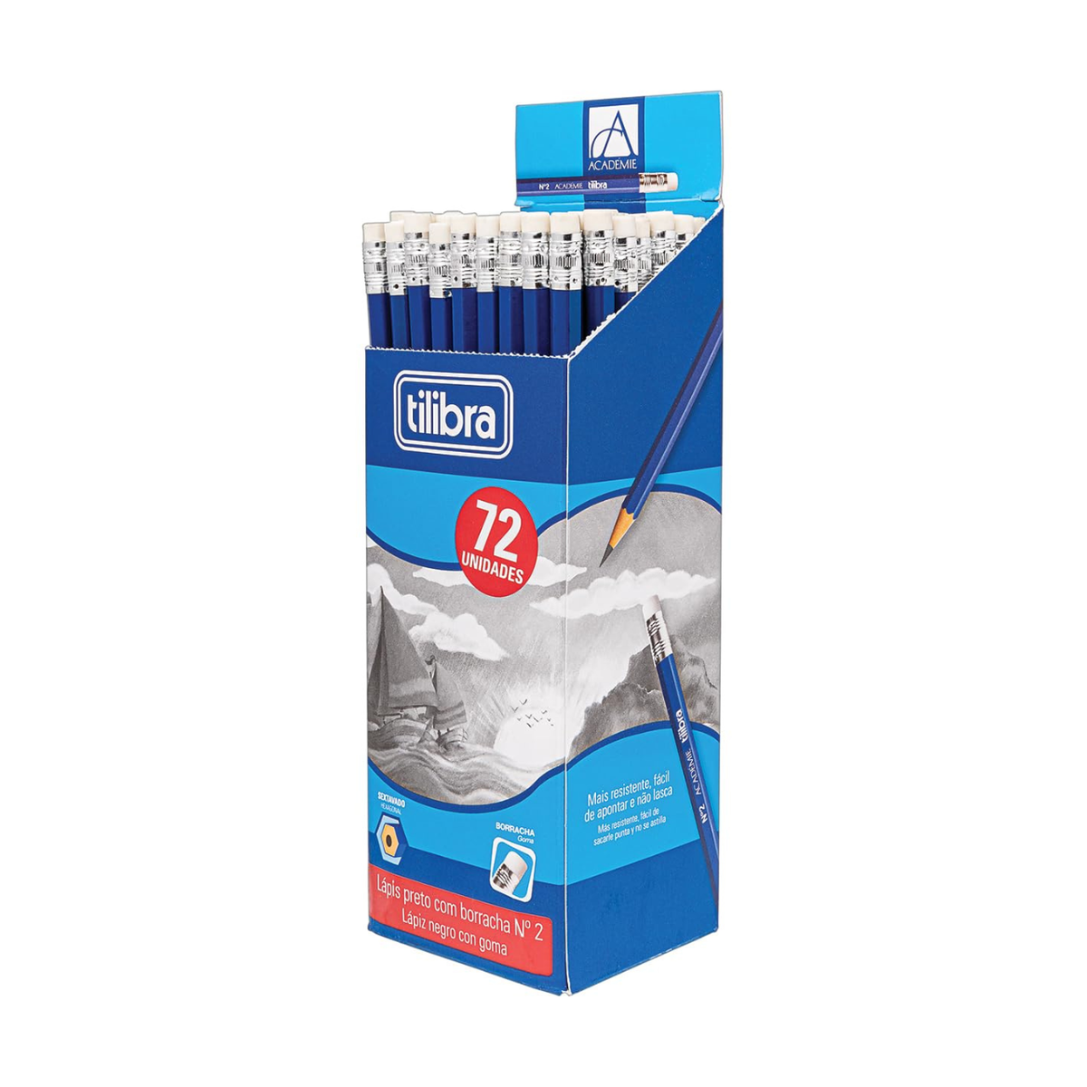 Lápis de Escrever com Borracha Académie Tilibra Azul
