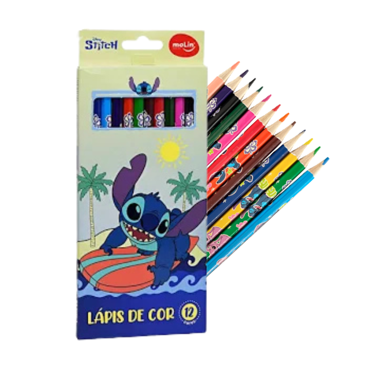 Lápis de Cor 12 Cores Molin Stitch Surf
