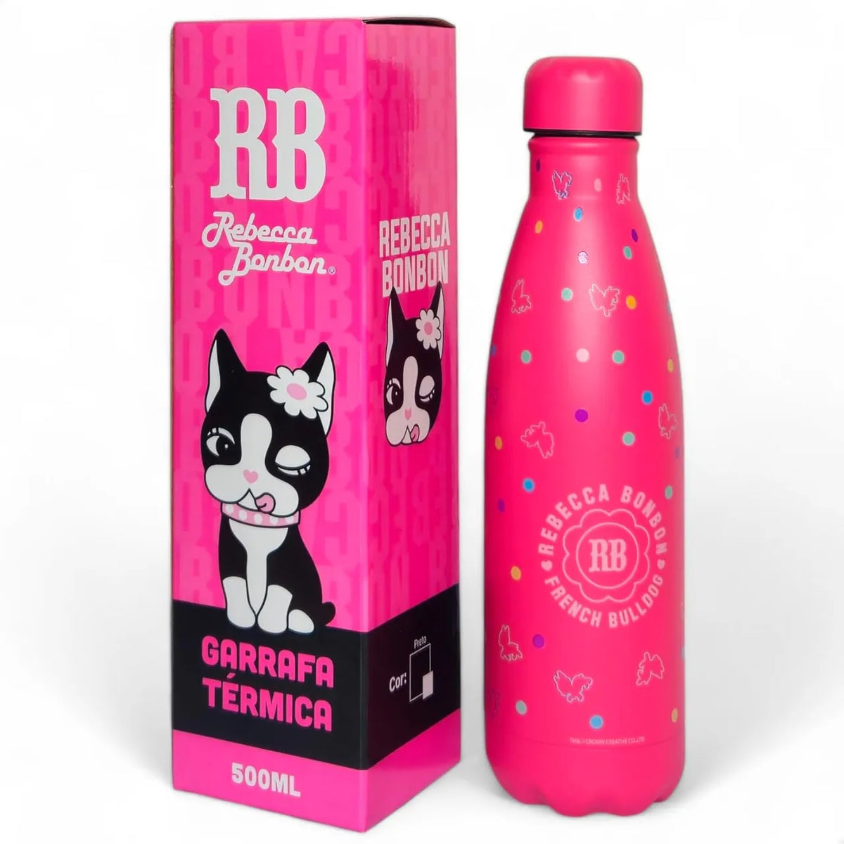 Garrafa Térmica Rebecca Bonbon French Rosa 500ml