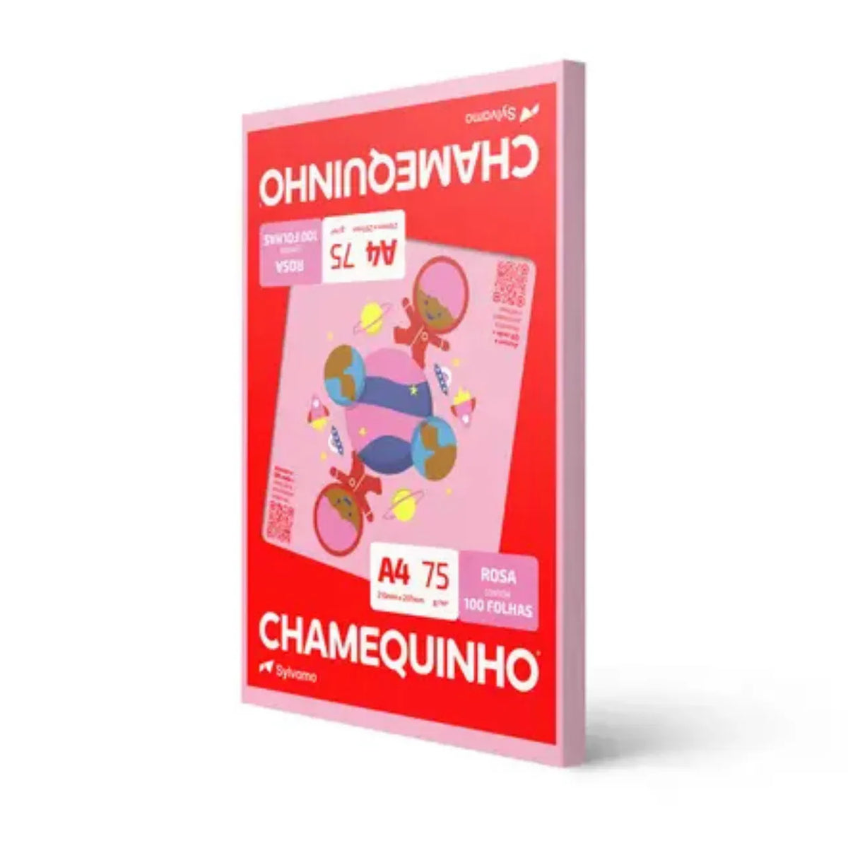 Papel Chamequinho A4 Rosa 75g 100 Folhas Chamex