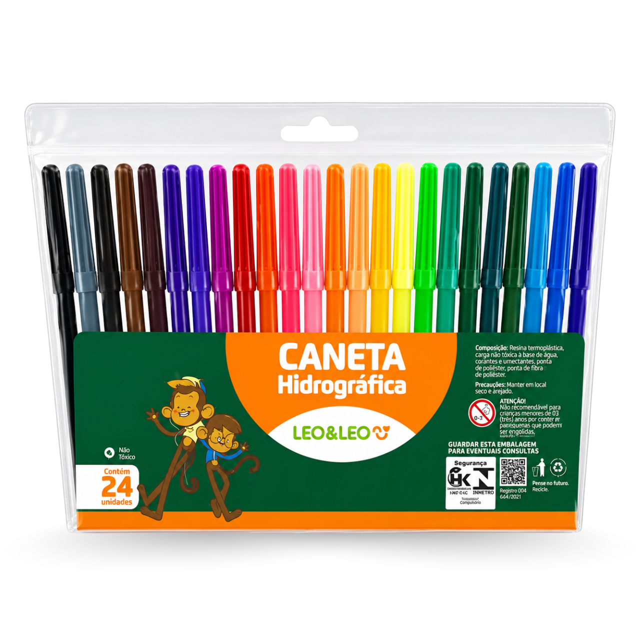 Canetinha Hidrográfica 24 Cores Leo e Leo