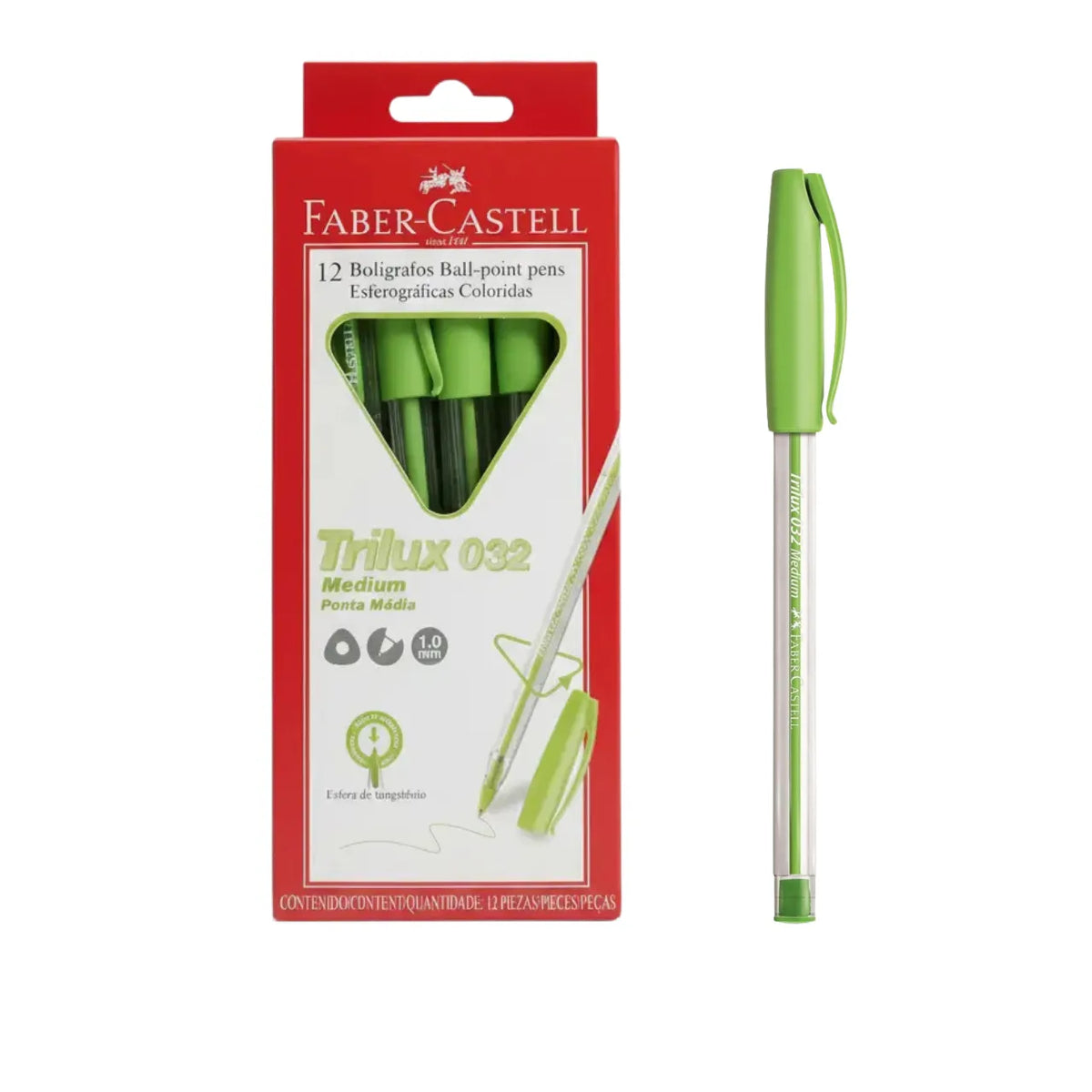 Caneta Esferográfica Trilux 032 Verde 1.0mm Faber-Castell