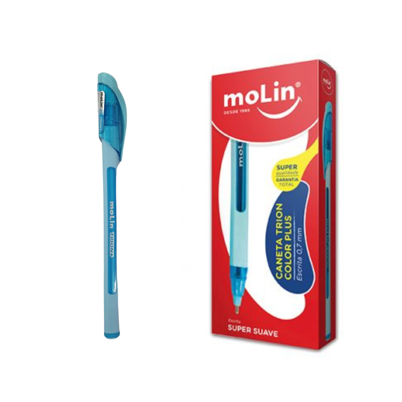 Caneta Trion Color Plus Azul Claro 0.7mm Molin