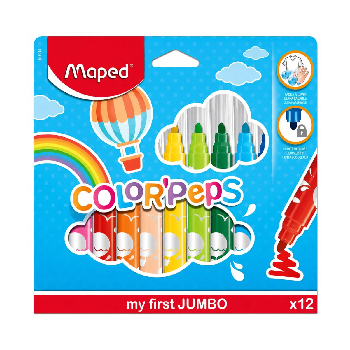 Canetinha Hidrográfica Jumbo 12 Cores Maped Color Peps