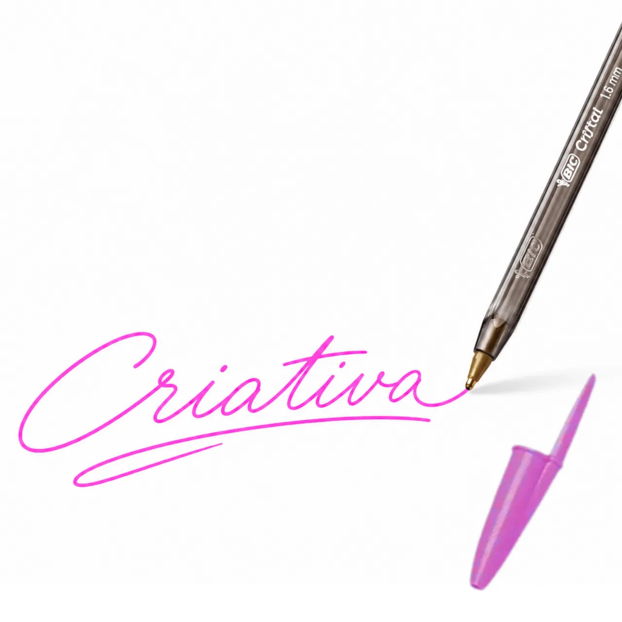 Caneta Esferográfica Cristal Bold Rosa Bic 1,6mm